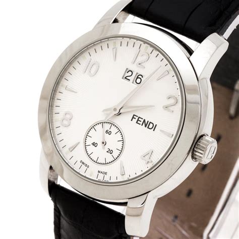 Fendi White Stainless Steel Orologi 2100G Men's 